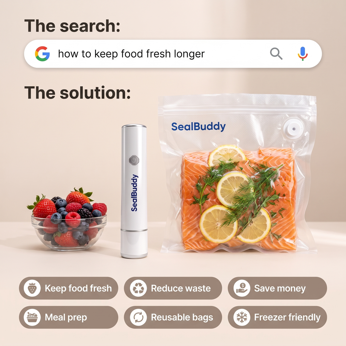 Seal Buddy - Portable Vacuum Sealer